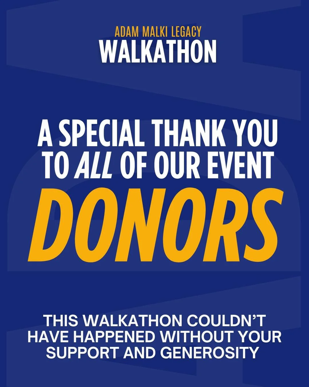 We are beyond grateful to everyone who donated to the Adam Malki Walkathon and wanted to take a moment to take our donors that helped make this event possible and the success it was 💙 

From families and friends to local businesses big and small, yo