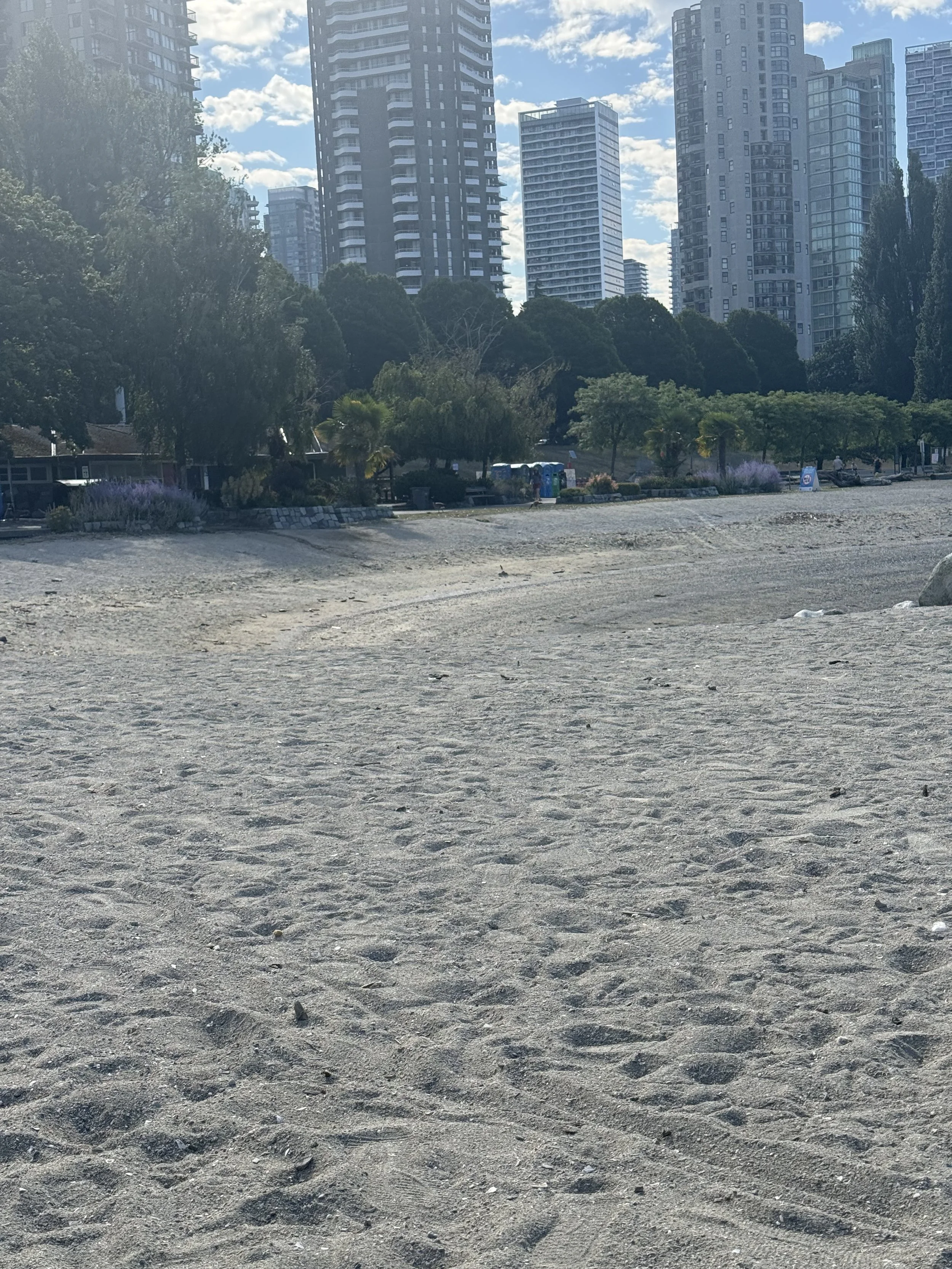 Another angle of the beach before sound bath setup