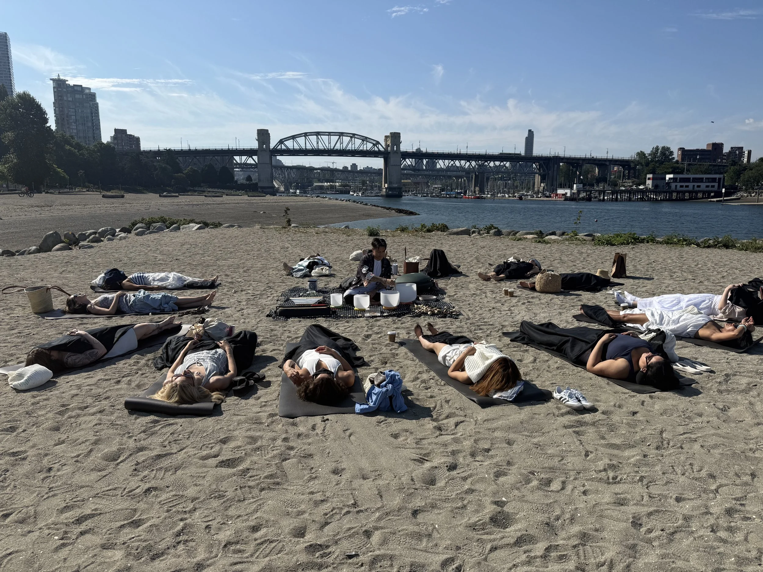 A stress relieving sound bath by Solar Soul Circle for employee wellness