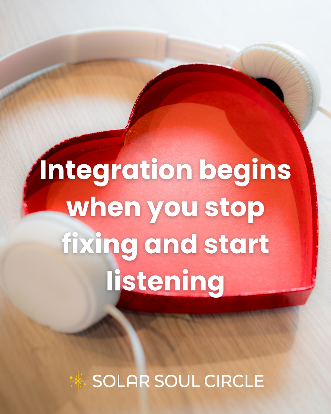 Shadow work quote about integration, self-listening, and gentle healing