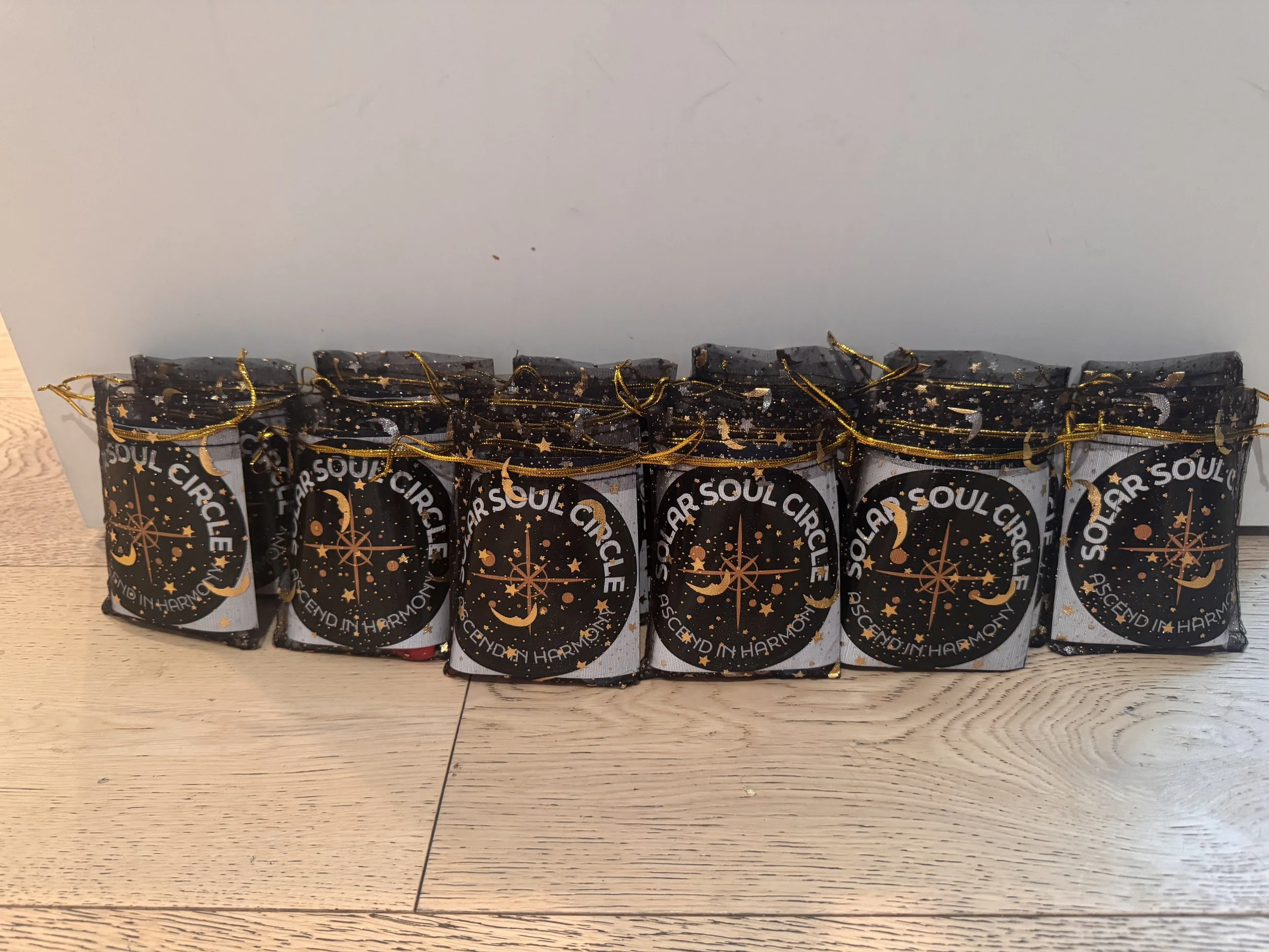 Solar Soul Circle gift bags for a private corporate event