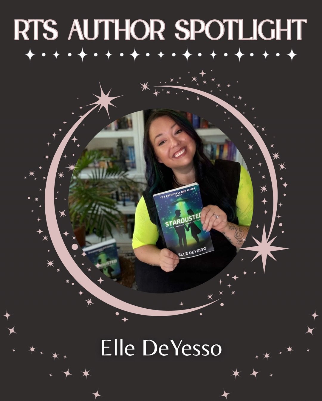 To celebrate release week, our next author spotlight is @elledeyesso 👽

Take some time to read about Elle and her &ldquo;It&rsquo;s Definitely Not Aliens&rdquo; series. We&rsquo;ve genuinely had so much fun working with her and getting to know her. 