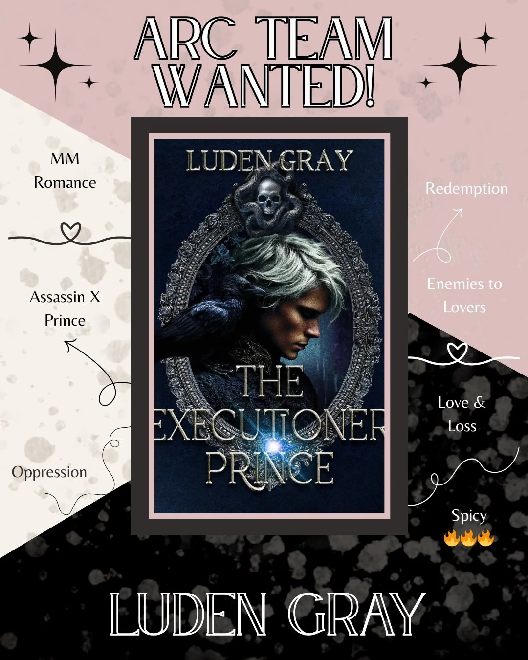We are so excited to invite you to be part of @ludengray&rsquo;s ARC team for their dark romantasy, The Executioner Prince! If you loved Song of Achilles&nbsp;by Madeline Miller, A Darker Shade of Magic&nbsp;by V.E. Schwab, and/or Throne of Glass&nbs