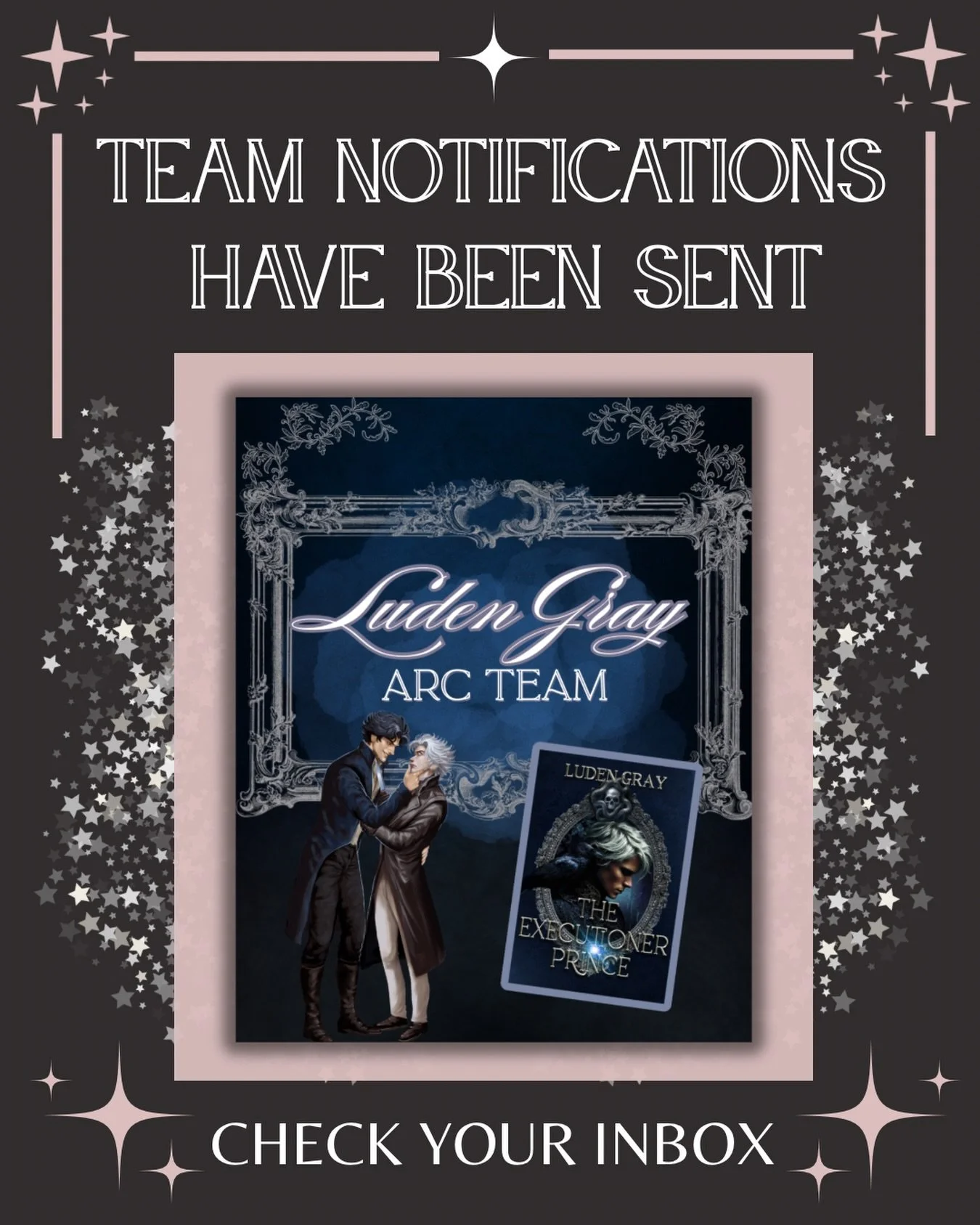 ARC acceptances to @ludengray&rsquo;s &ldquo;The Executioner Prince&rdquo; have been sent!

Please check your emails for all details! (Also make sure to check your spam!)

Make sure to keep an eye out for the ARC being sent April 29th! 

#arcacceptan