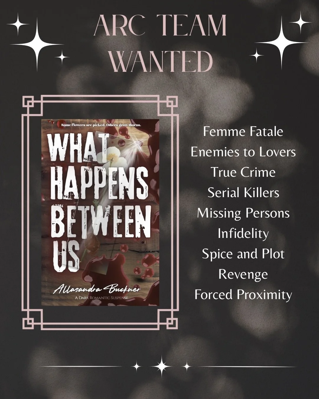 🗣️ LAST CALL FOR @byallasandra&rsquo;s ARC TEAM! 🗣️

We are still looking for influencers for @byallasandra&rsquo;s ARC Team! We are looking for a team of dedicated bookish influencers that are genuinely excited about her upcoming release, &ldquo;W