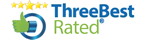 ThreeBestRated logo with a thumbs-up icon and five stars