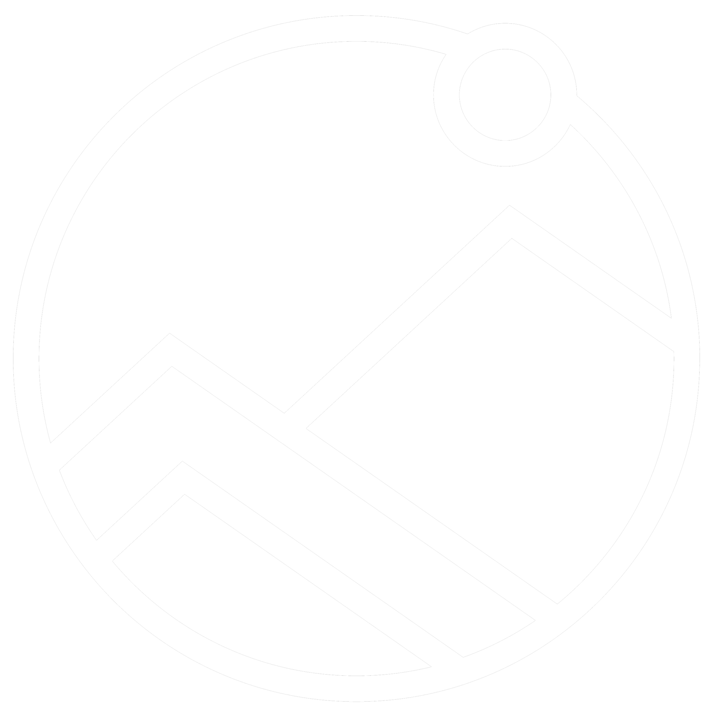 Aptura Photography logo mark, circular mountain and sun icon