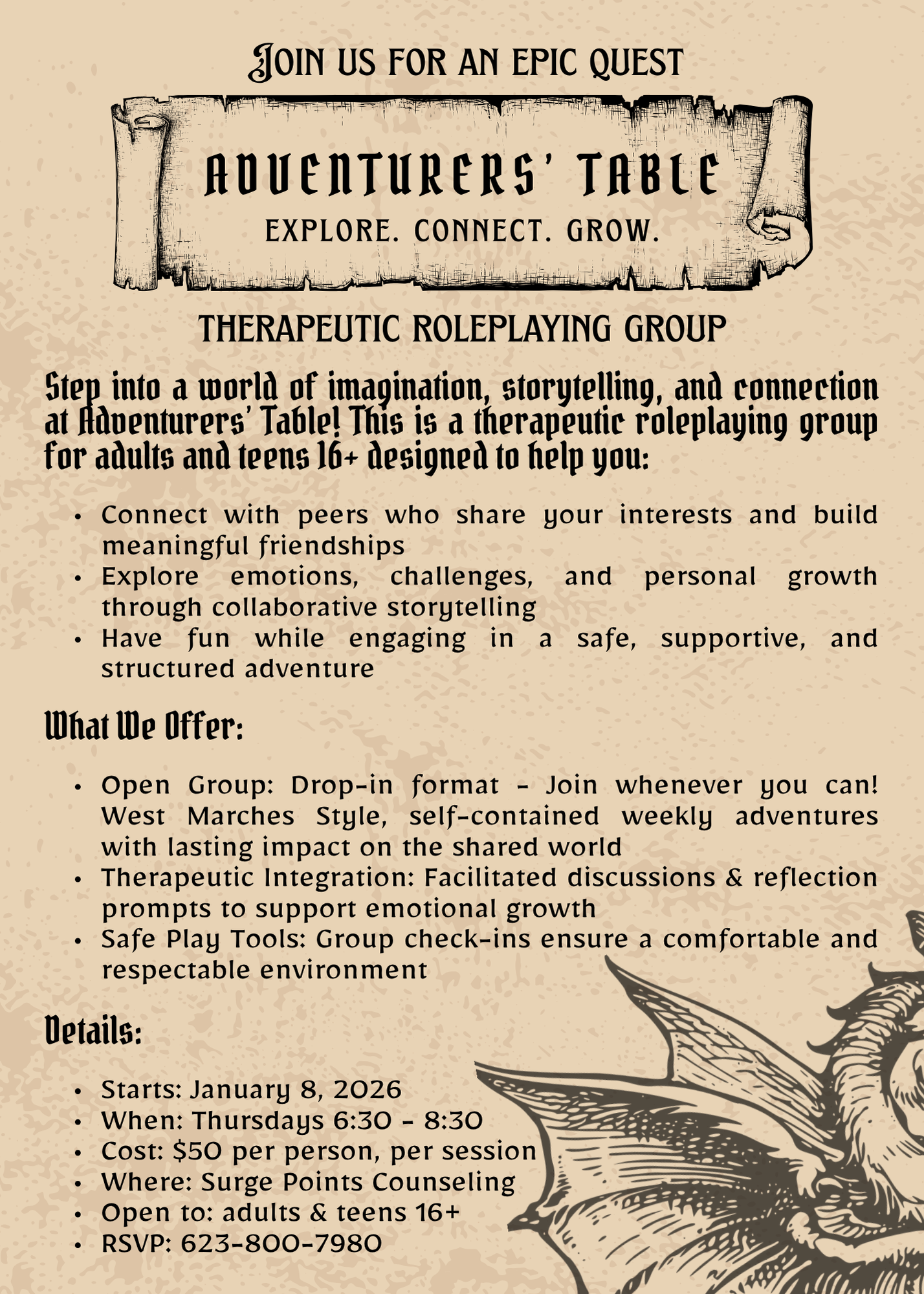 Adventurer's Table - Therapeutic Roleplaying Group