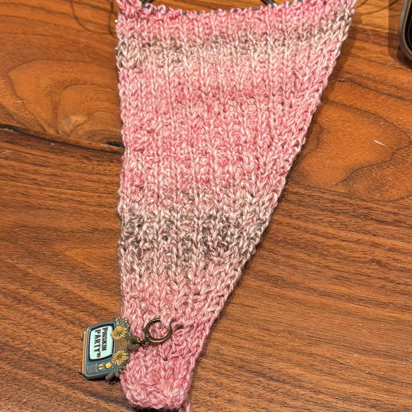 I&rsquo;m loving the look of the #jauntyscarf #jauntyshawl from @dreareneeknits in this handspun. #knitting #newknits #caston #dcspigskinparty25