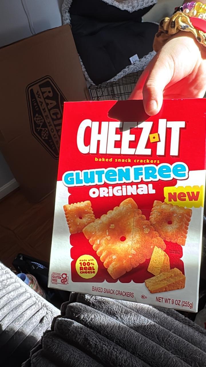Y&rsquo;all!! The joy in our house today!! Rae found the GF Cheezits at Safeway in Prince Frederick! And Charlie liked them and liked them with peanut butter between two!!