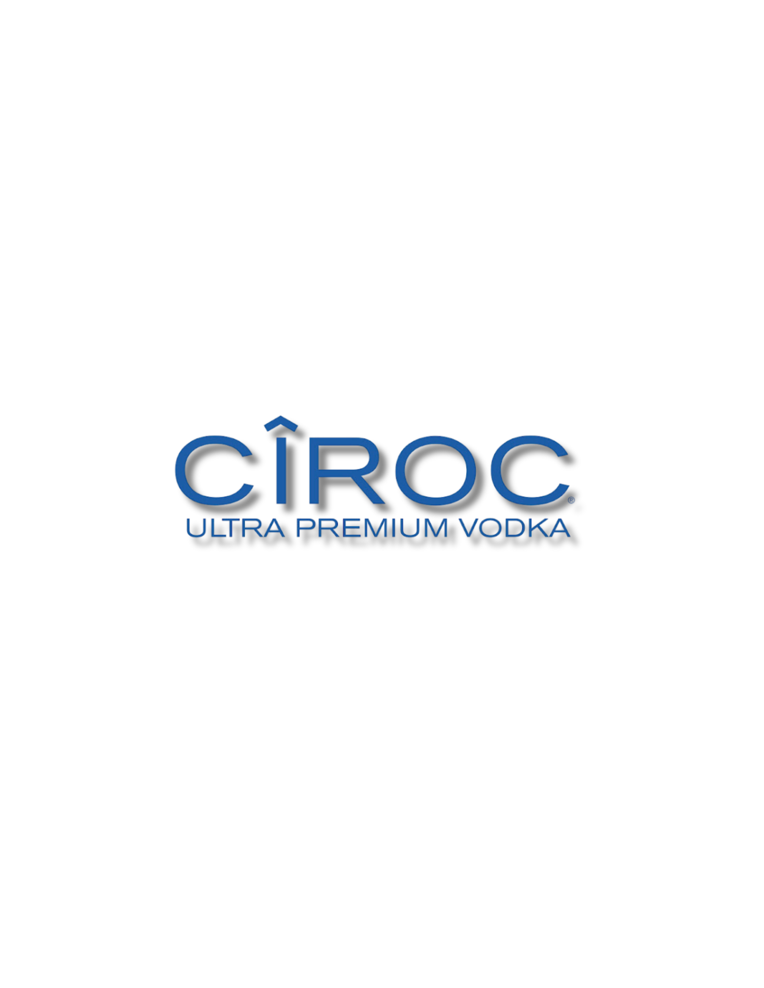 CÎROC Ultra Premium Vodka logo with blue text on a black background.