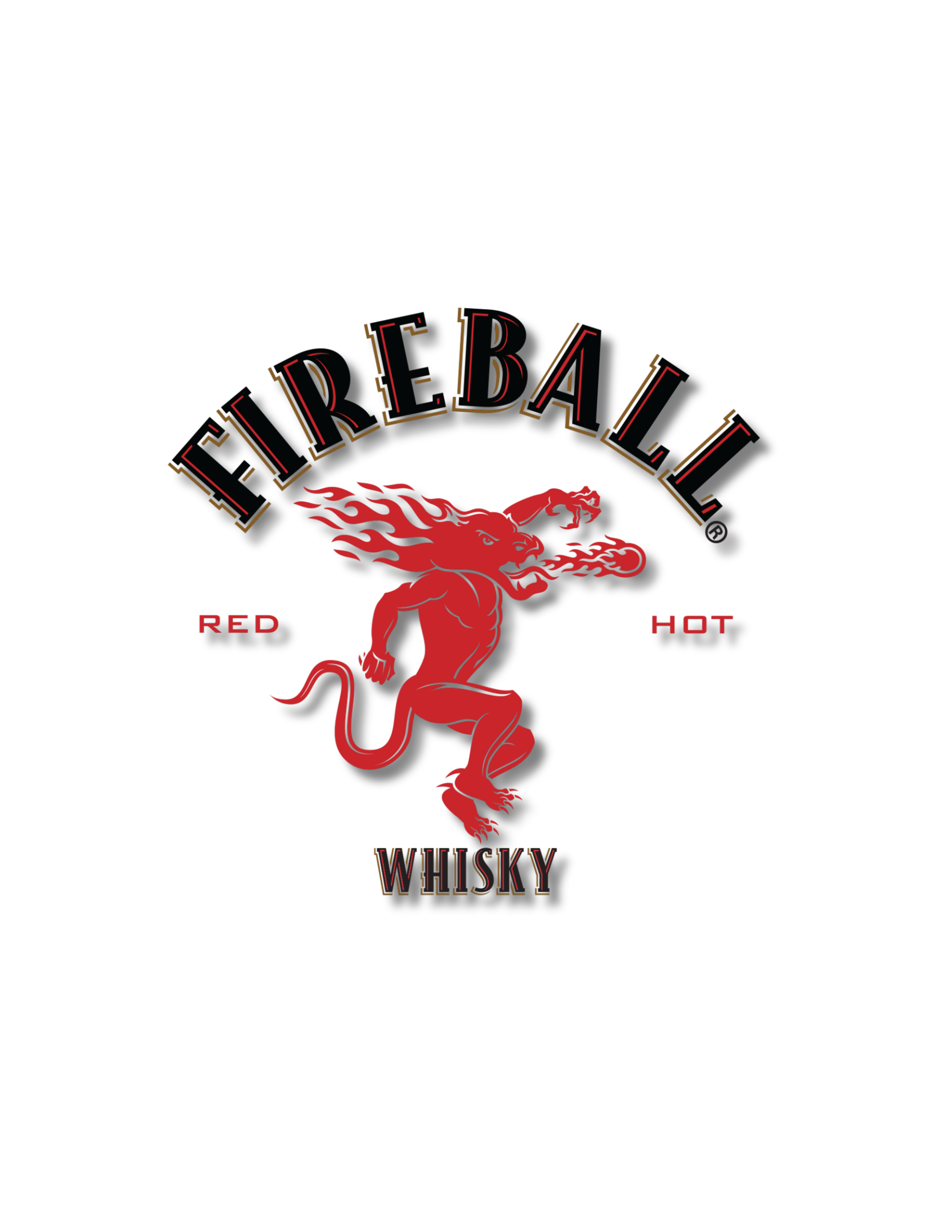 Neon sign featuring a red lion with flaming mane and body, holding a fireball in its paw, with the text 'The Rebal' arching above and 'Whisky' below, and 'Red' and 'Hot' on either side.