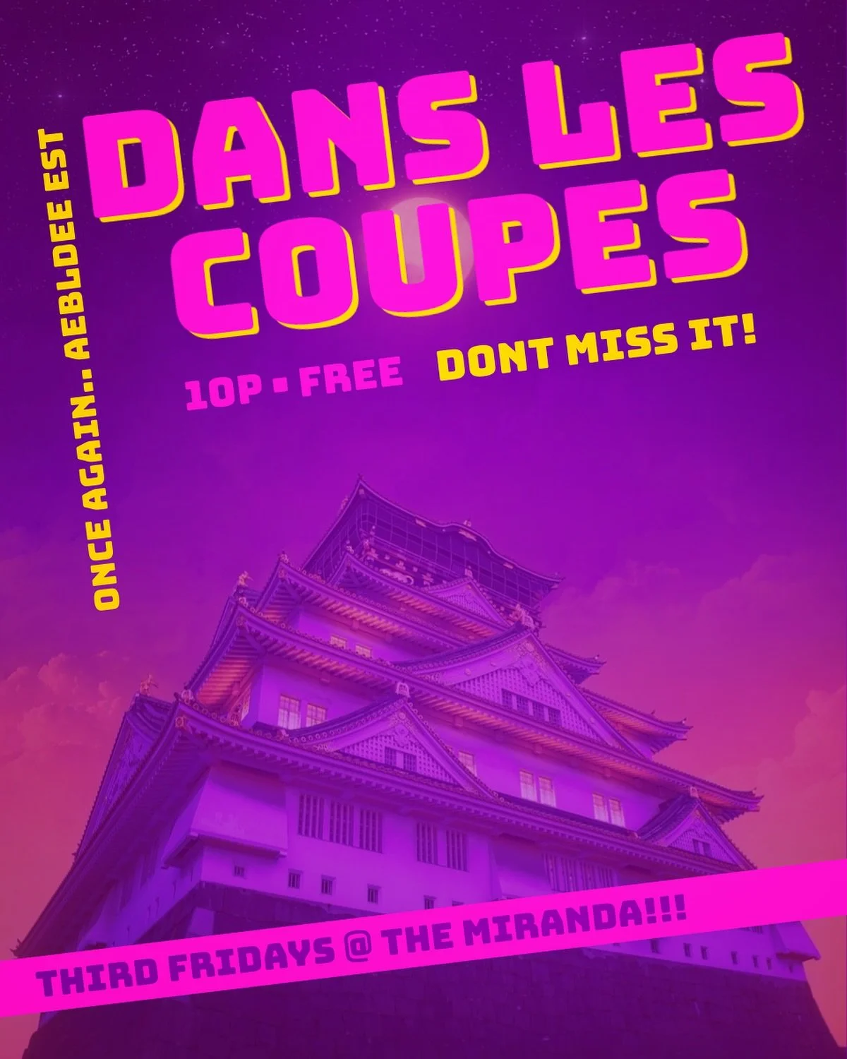 Tonight! @aebldee dans les coupes once again! Third Fridays @themirandabar 🌊🌊🌊Far out vibes from far off lands! 10p #lookcutecomethirsty 🚀🚀🚀