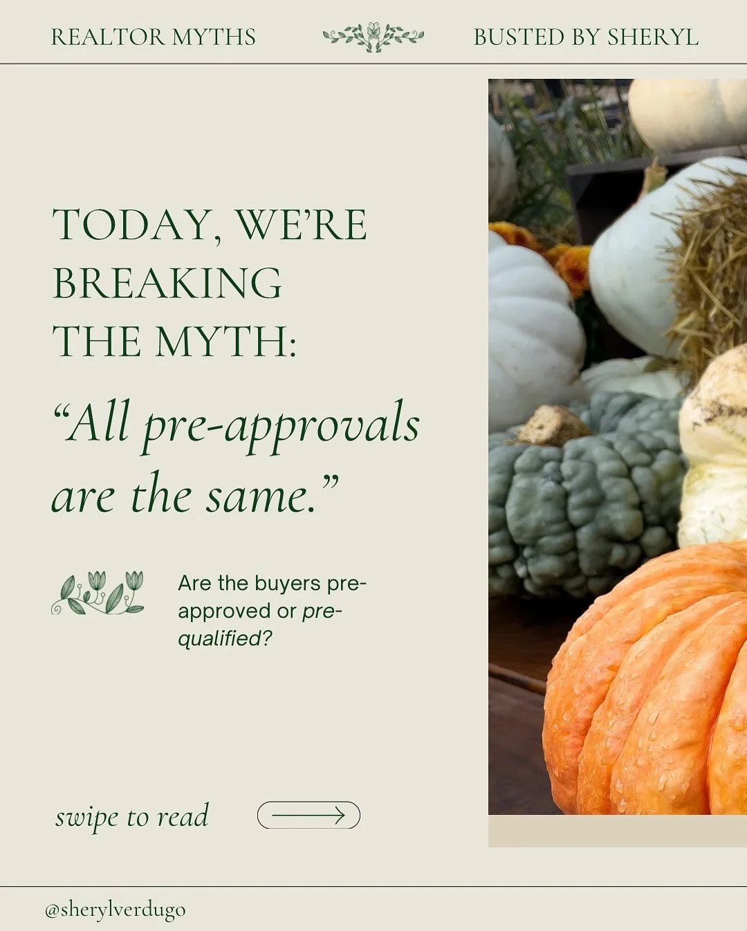 Caption:
🚫 Myth-Busting Time!
Think you know how mortgage approvals work? Let&rsquo;s see! 👀
As a broker, I help realtors cut through the noise, close faster, and protect their clients from surprises.😉

💬 DM me to team up on your next deal &mdash