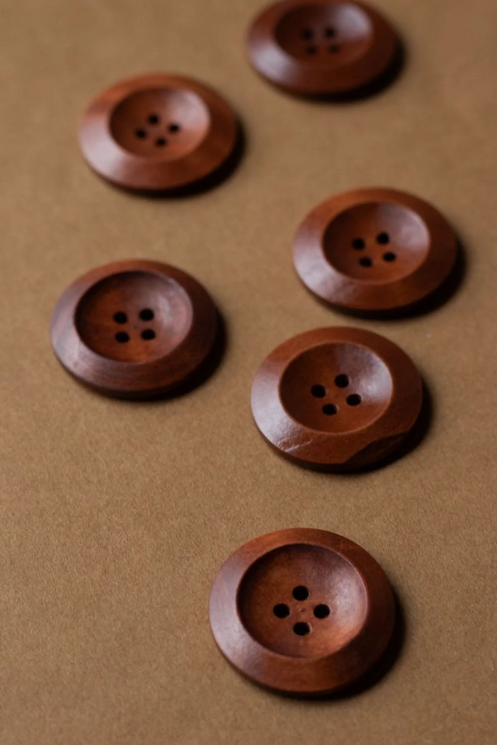 Classic Wood Buttons - Set of 6