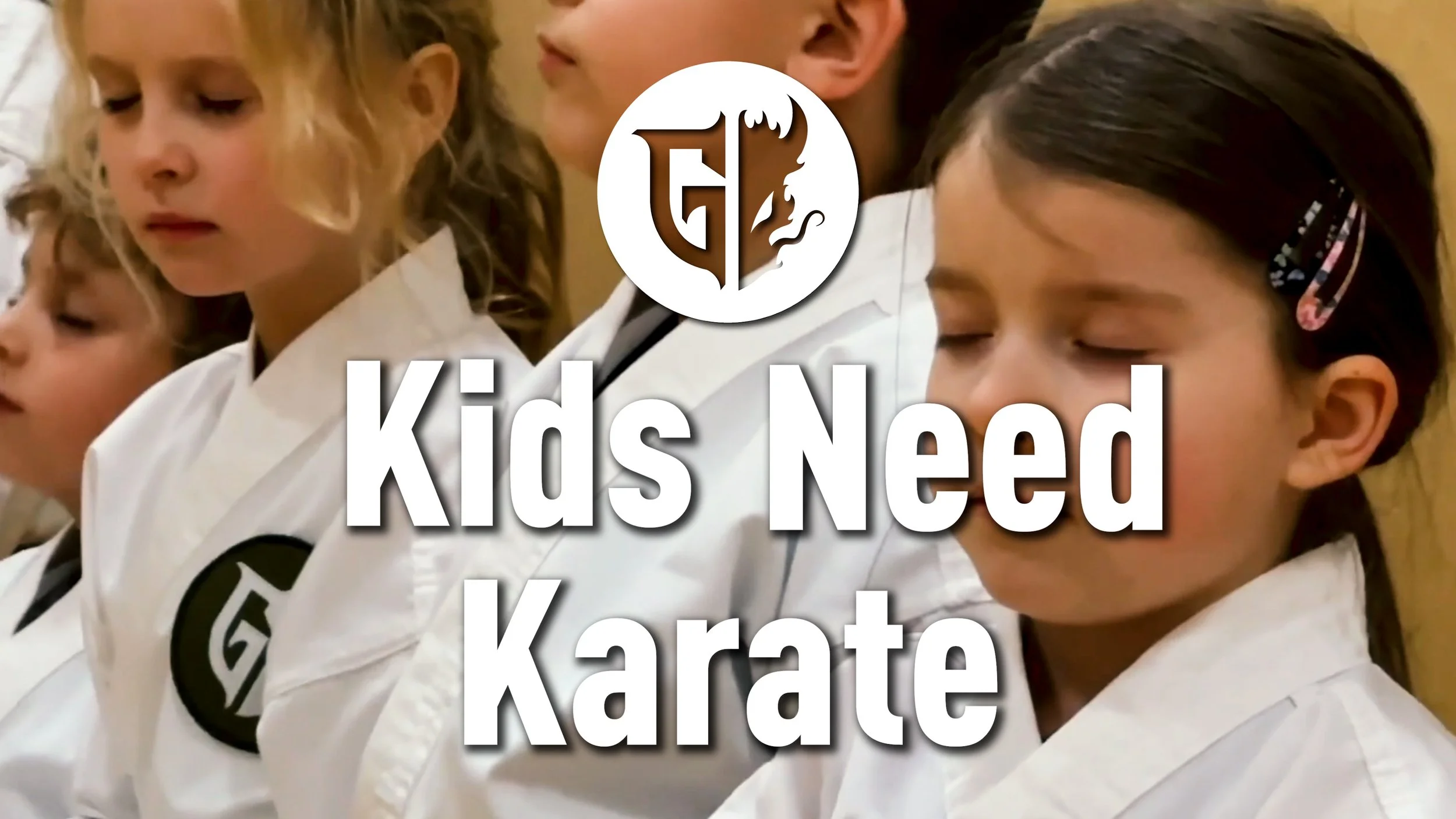 young kids sitting in meditation for karate