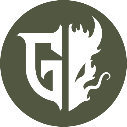 Graves Karate & Strength Logo with a captial G and dragon head.