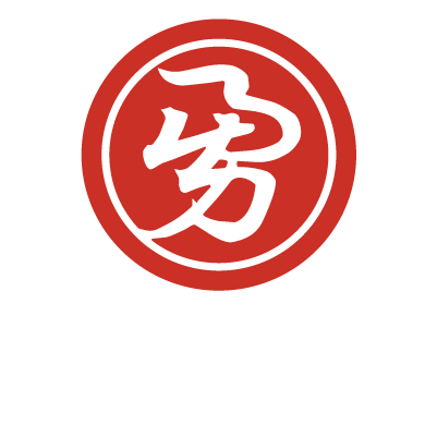 A circular red logo with white Chinese characters inside and the word 'ISAMI' in bold white letters below.