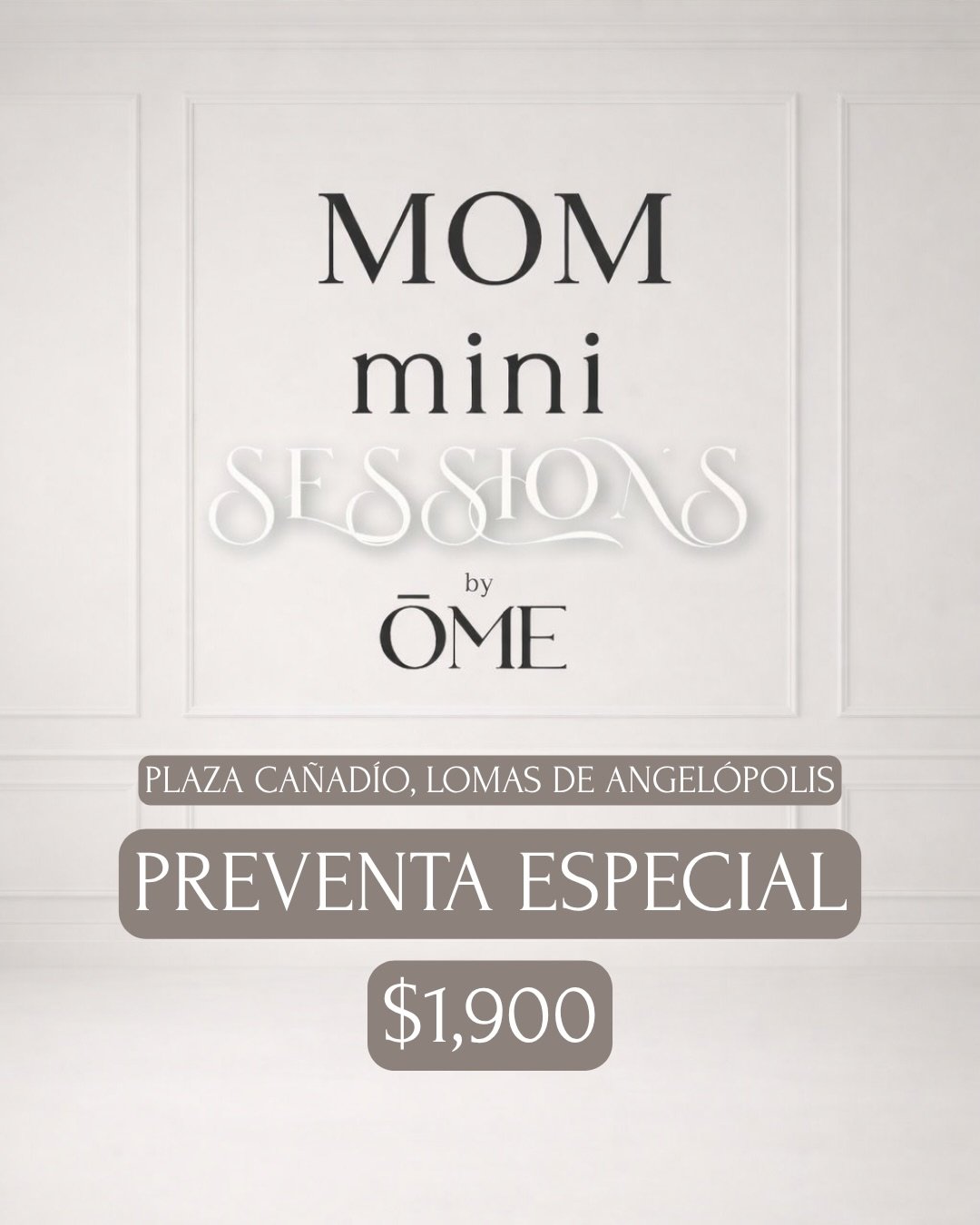 &iexcl;Nuestras sesiones del D&iacute;a de las Madres ya est&aacute;n aqu&iacute;!

✨ Del 23 de abril al 9 de mayo
📍 Plaza Ca&ntilde;adio, Lomas de Angel&oacute;polis
💐 Precio preventa: $1,900

Incluyen:
&bull; Galer&iacute;a digital
&bull; Selecci