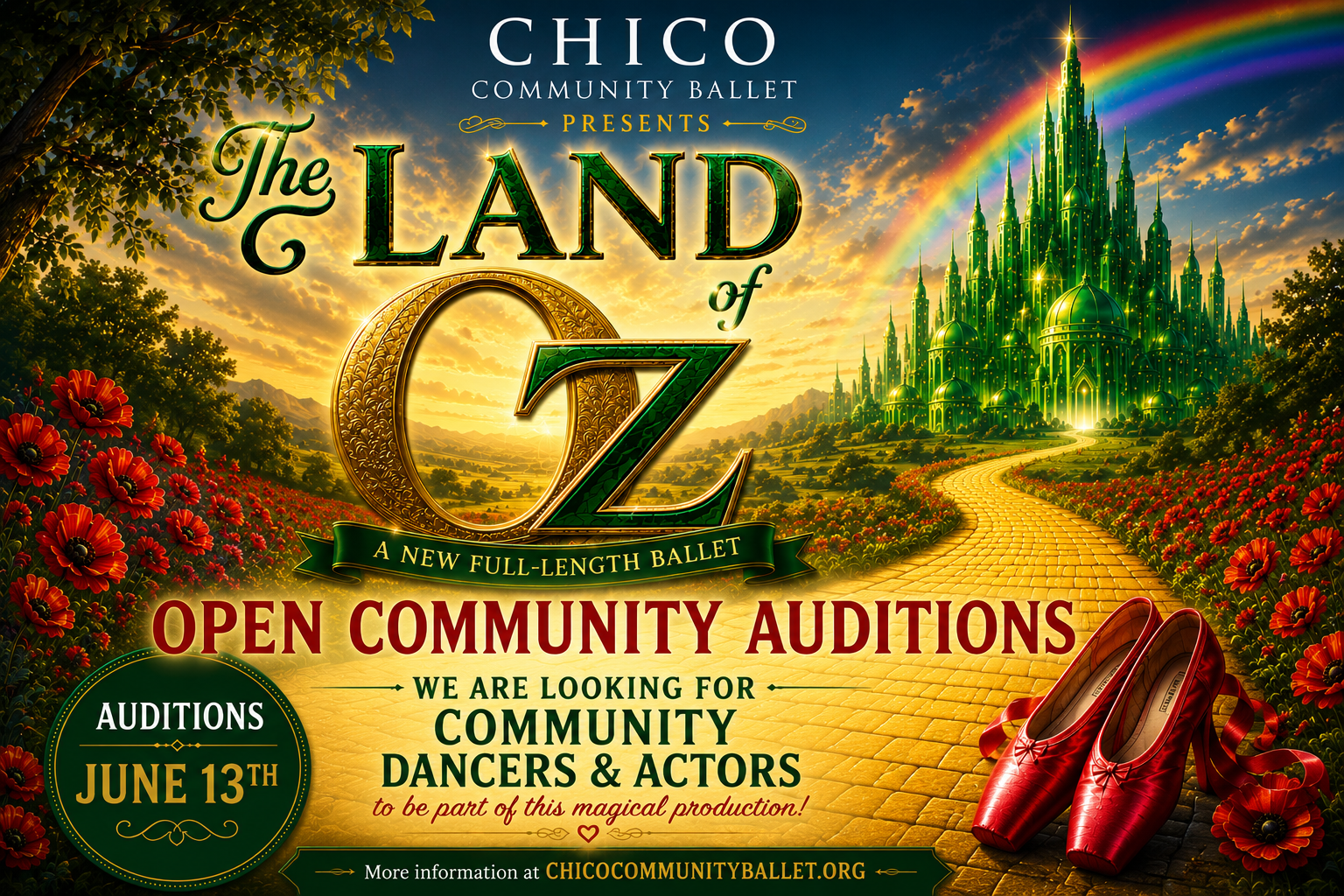 Chico Community Ballet "Land of Oz"&nbsp; Open Auditions