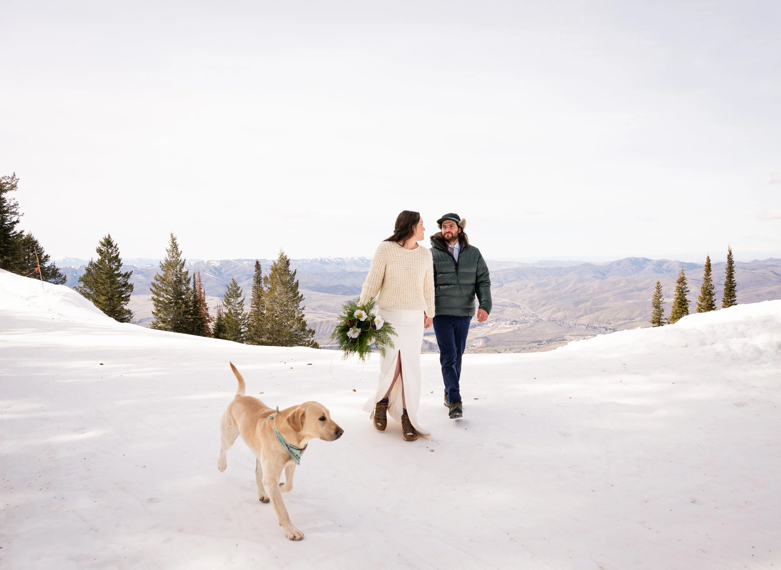 idaho winter adventure elopement