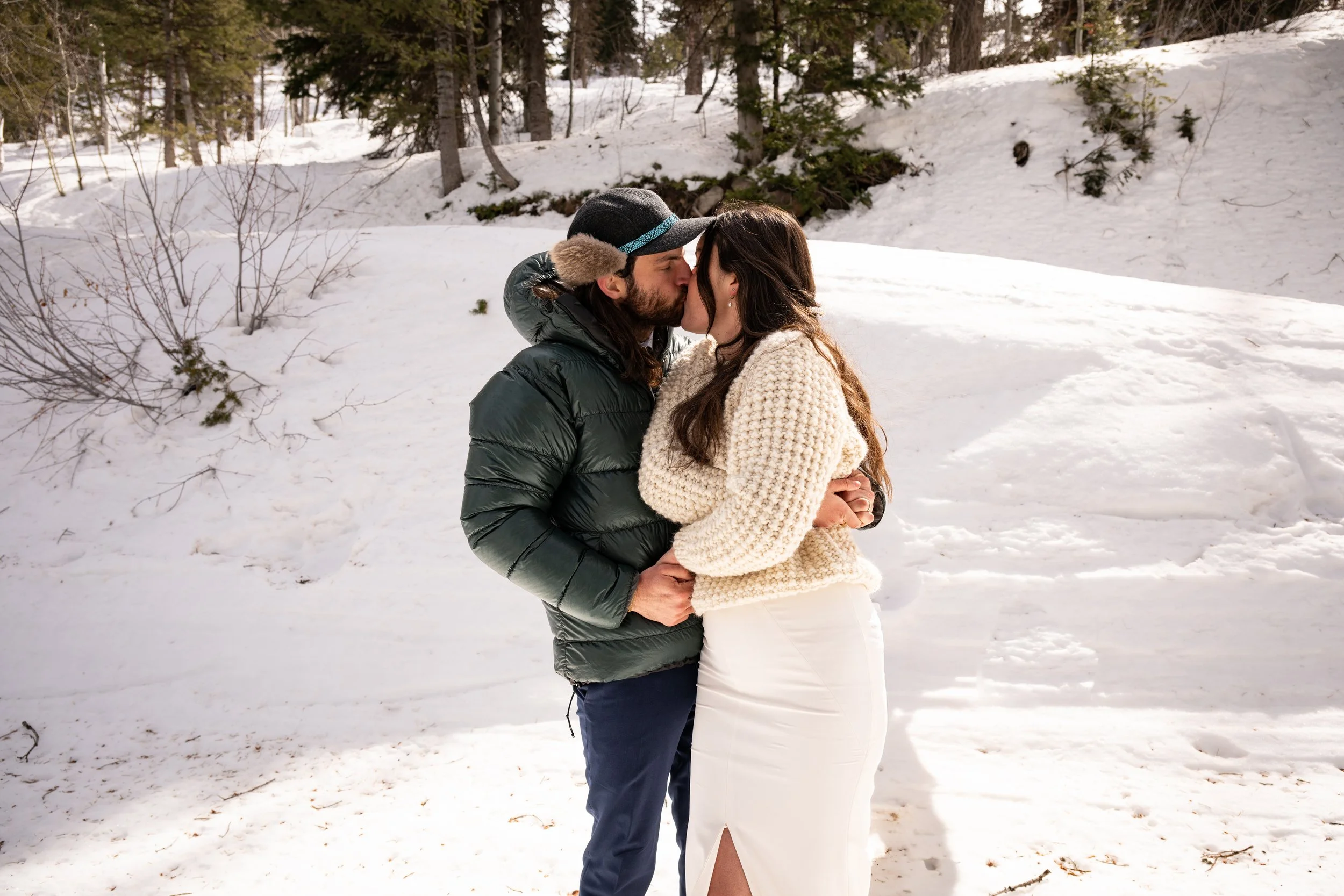 Tetons winter adventure elopement