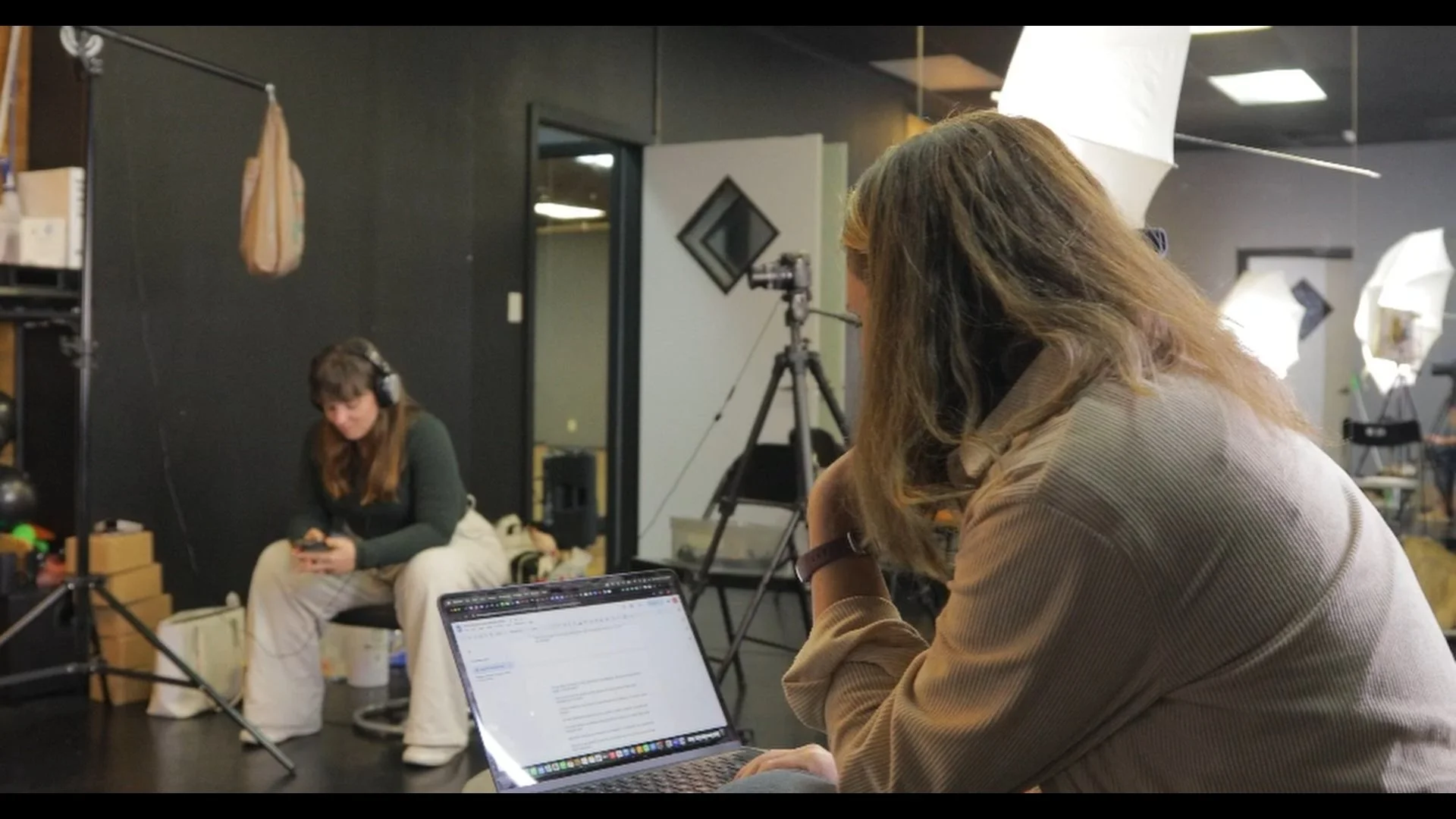 Behind the scenes photo of documentary film