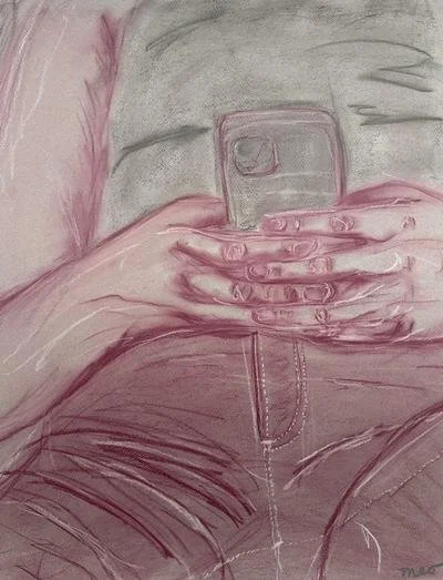 casual intimacy (2024), chalk pastel on paper