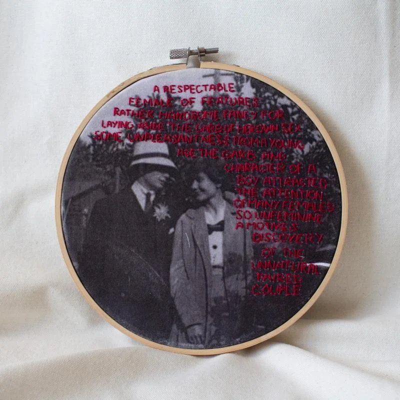 A Respectable Female (2019), embroidery on canvas