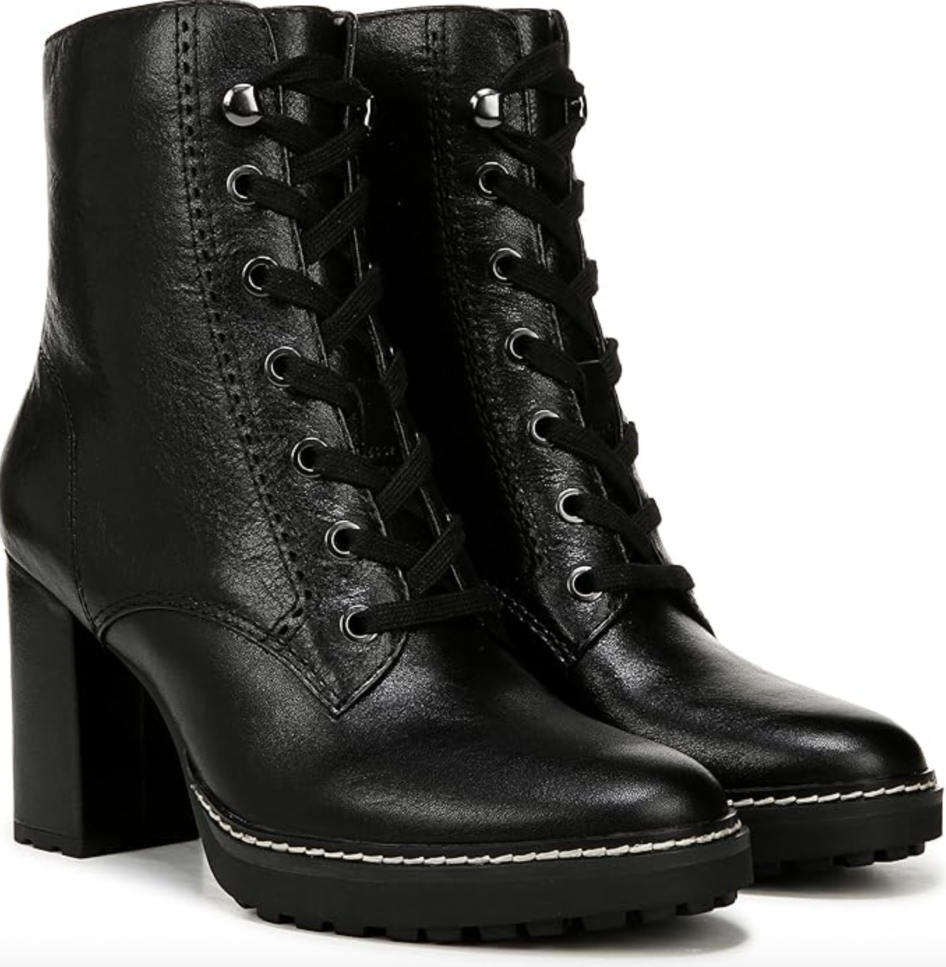 Naturalizer Women's Callie Bootie Heeled Lace Up Boot Mid Calf Boot