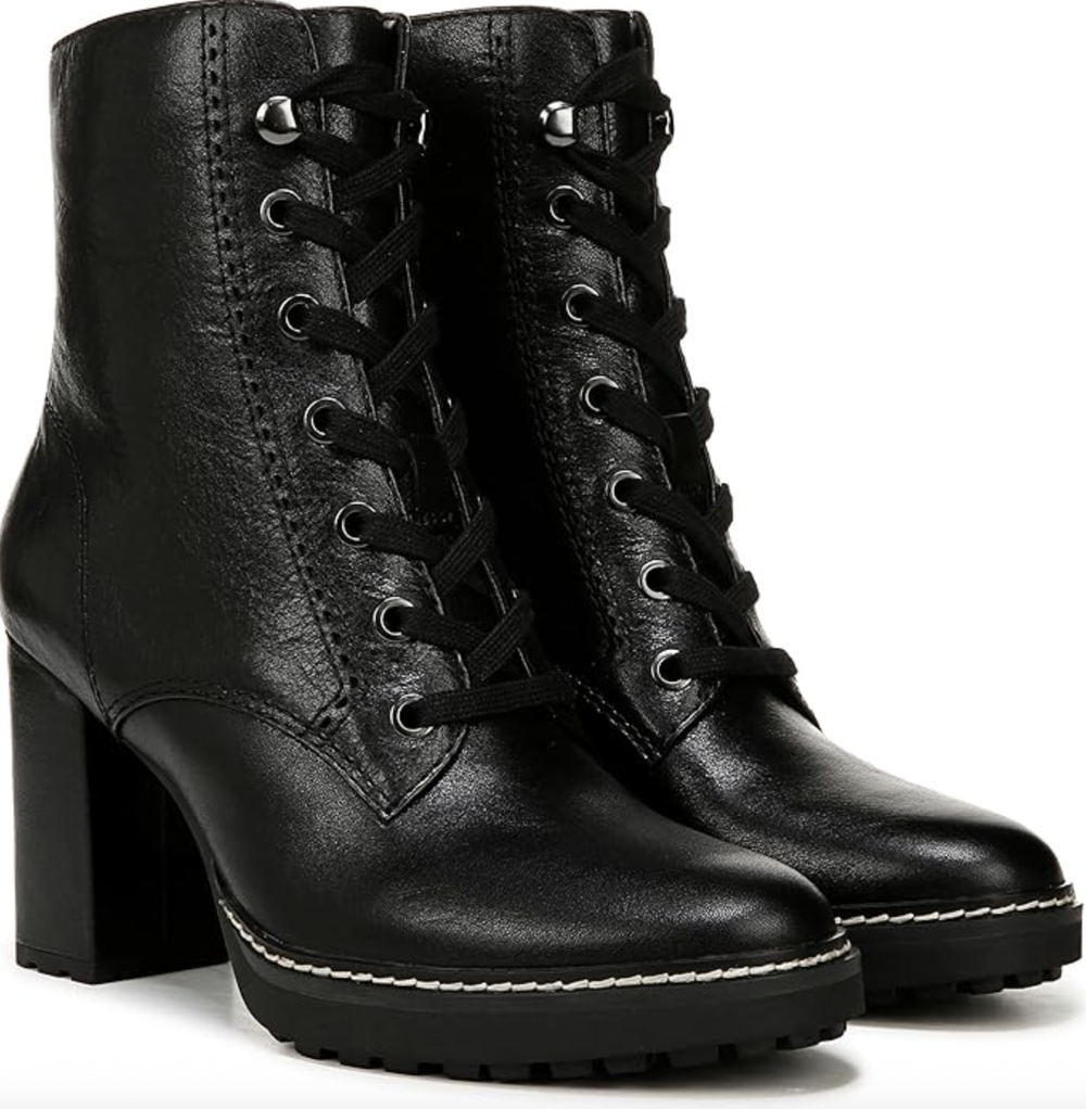 Naturalizer Women's Callie Bootie Heeled Lace Up Boot Mid Calf Boot