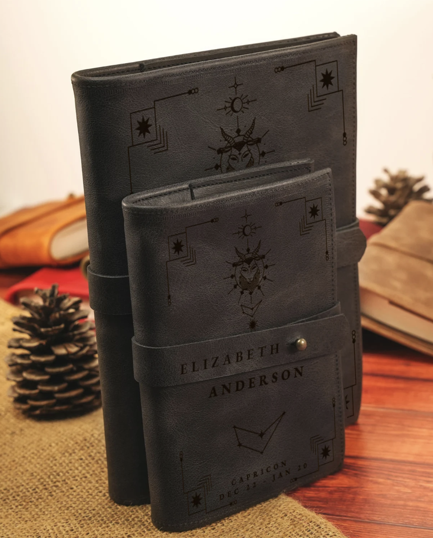 Leather of Leather (Etsy) Zodiac Personalized Leather Journal