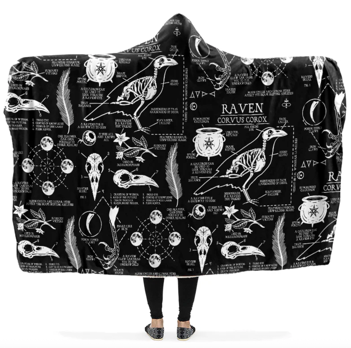 Rogue + Wolf Raven Study Hooded Blanket