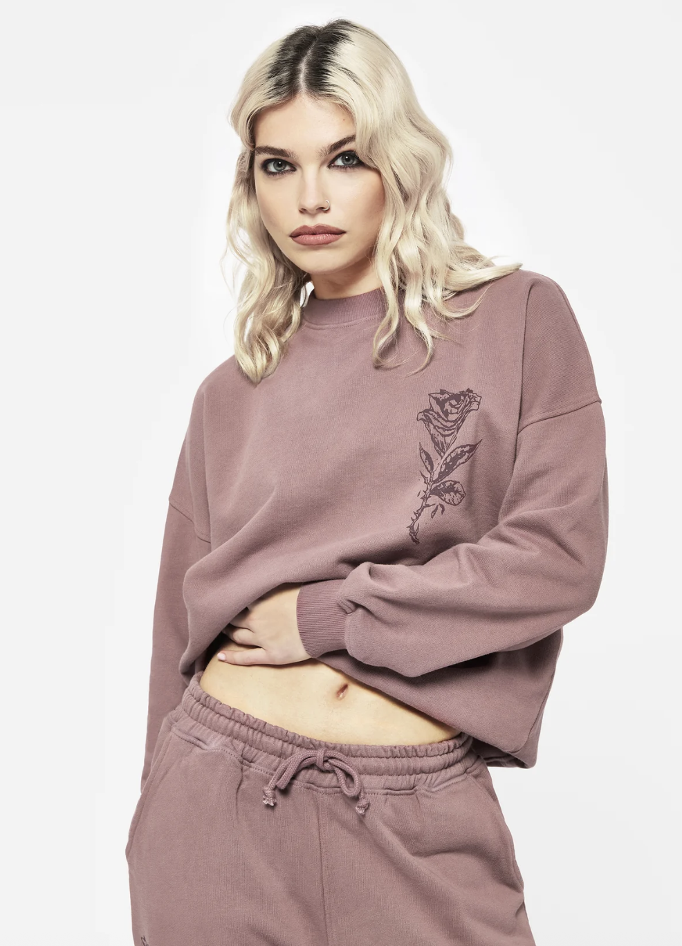 Disturbia Corvus Graphic Print Crew Neck Sweatshirt