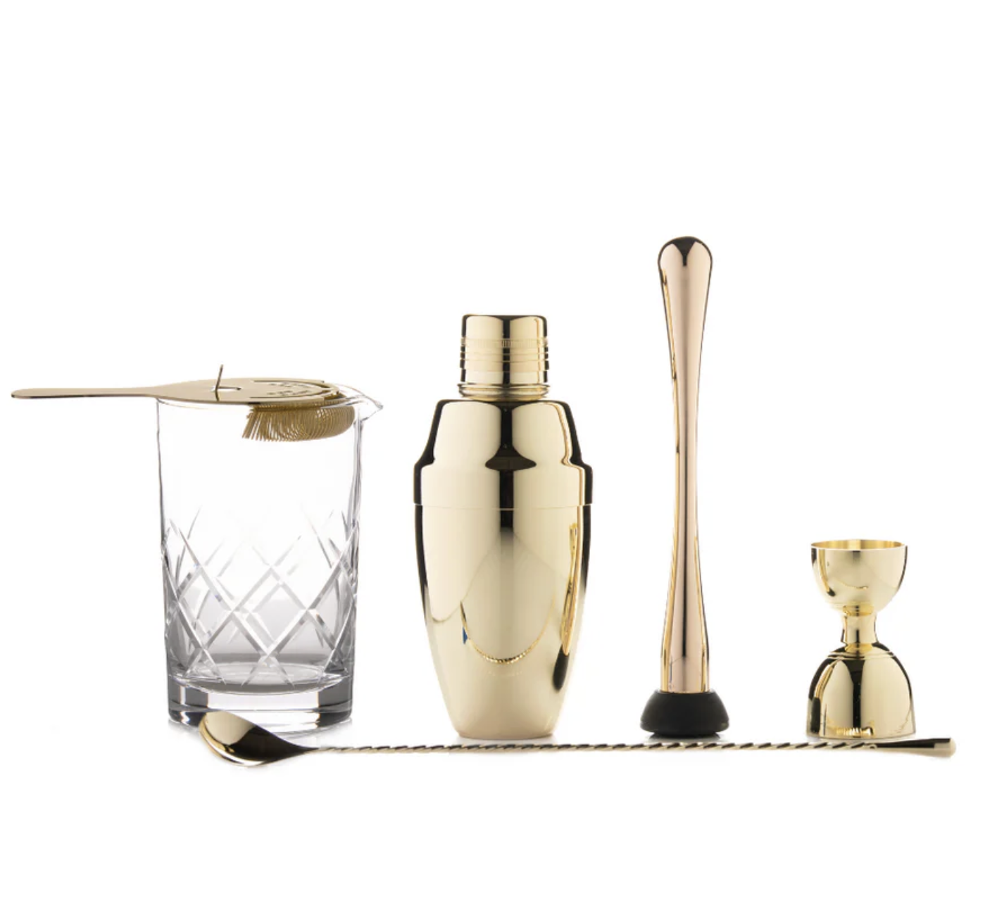 BYOB Cocktail Emporium Deluxe Gold Bar Tools Set