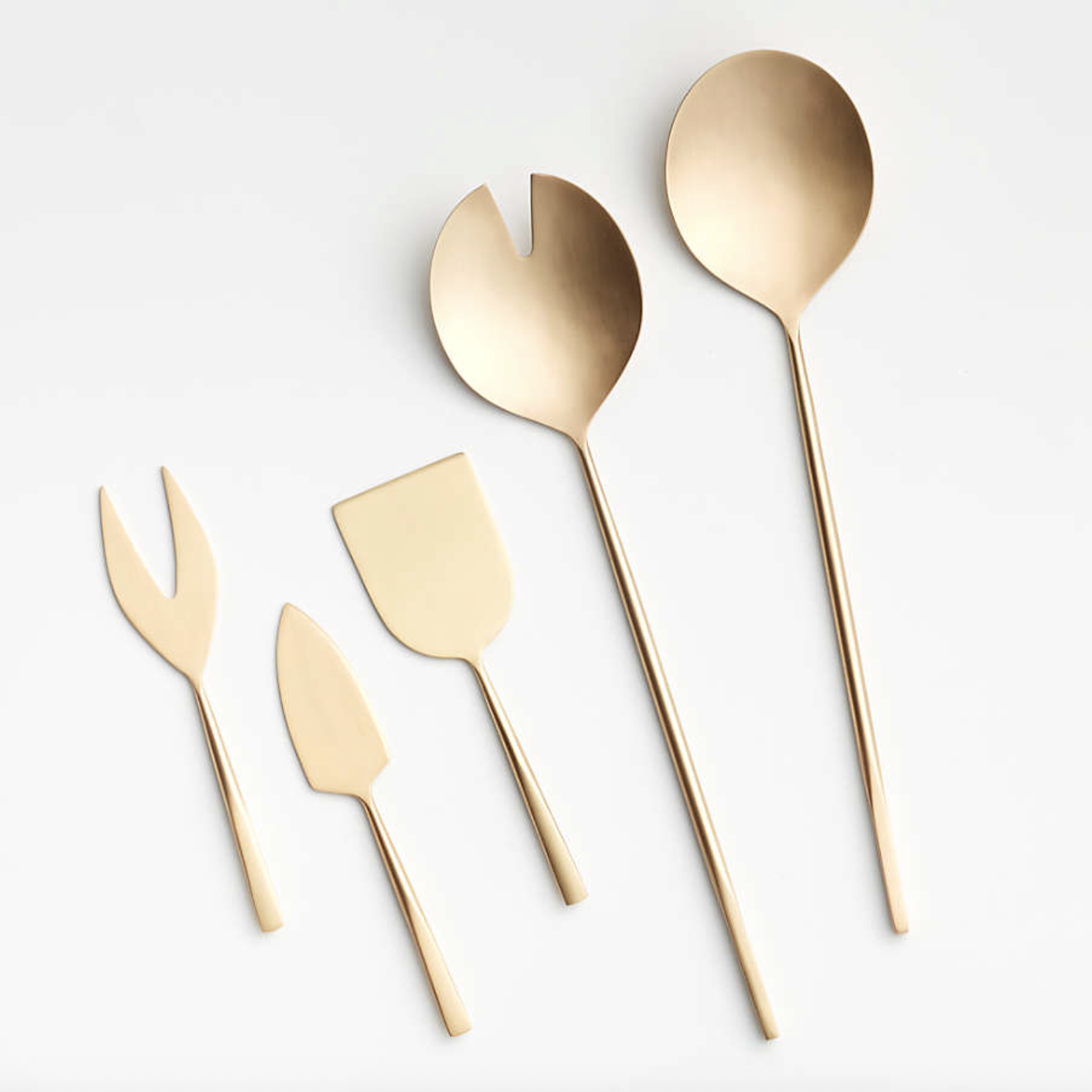 Crate &amp; Barrel Gold Cheese Knives, Set of 3