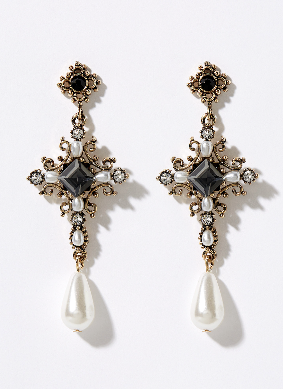 Simons Baroque Cross Earrings