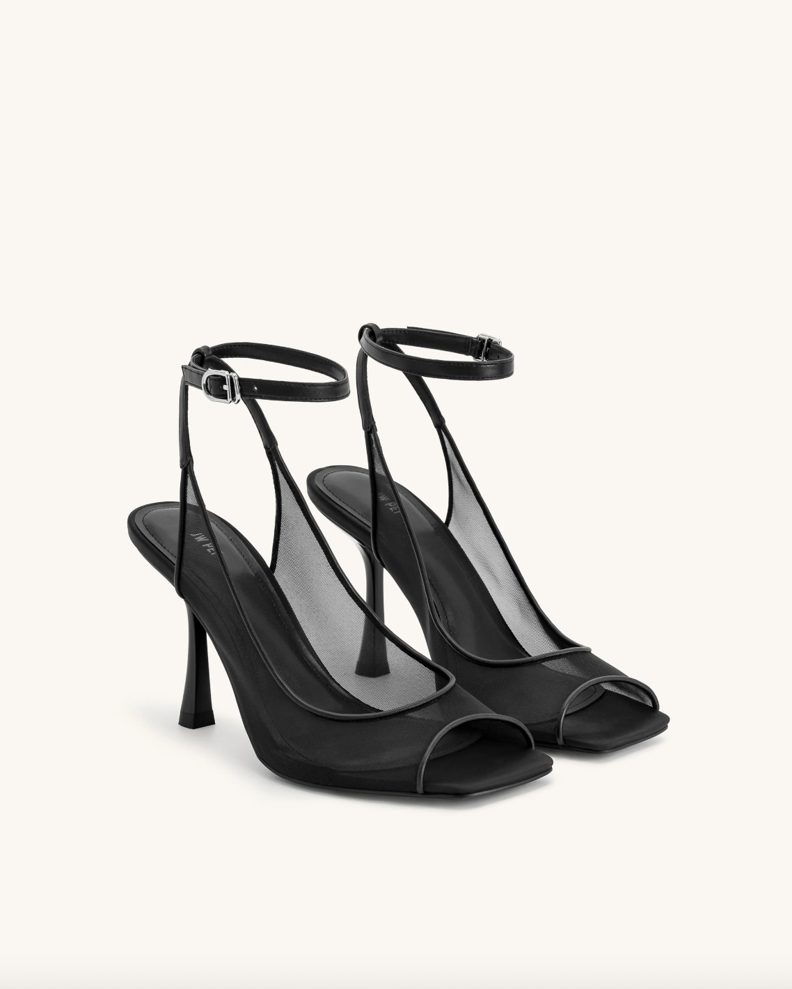 JW Pei Serenity Open Toe Mesh Slingback Sandals