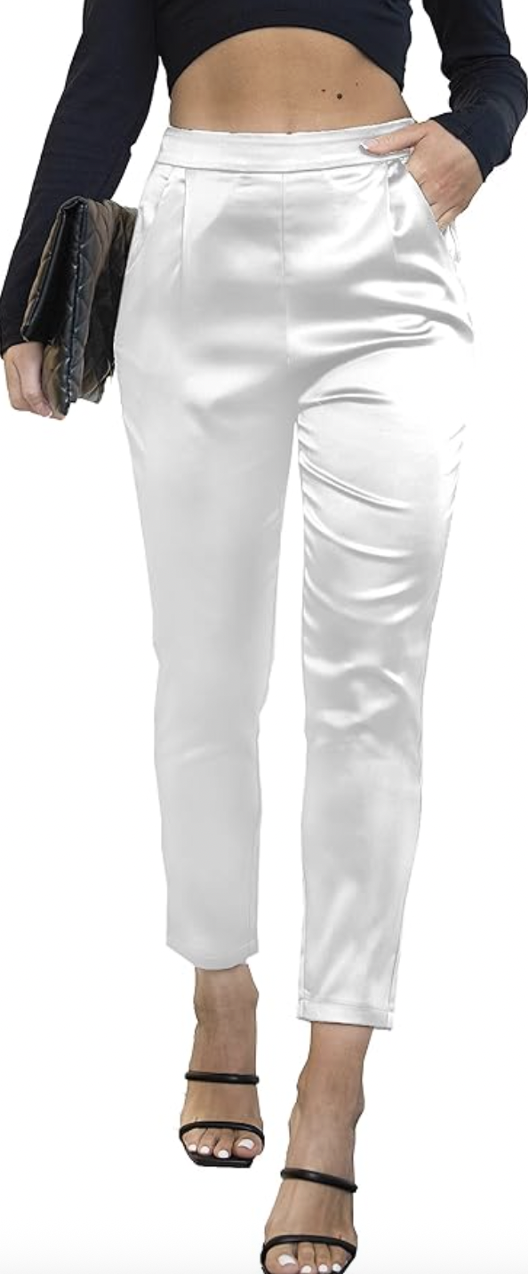 Heipeiwa Women's Satin Pants (via Amazon)