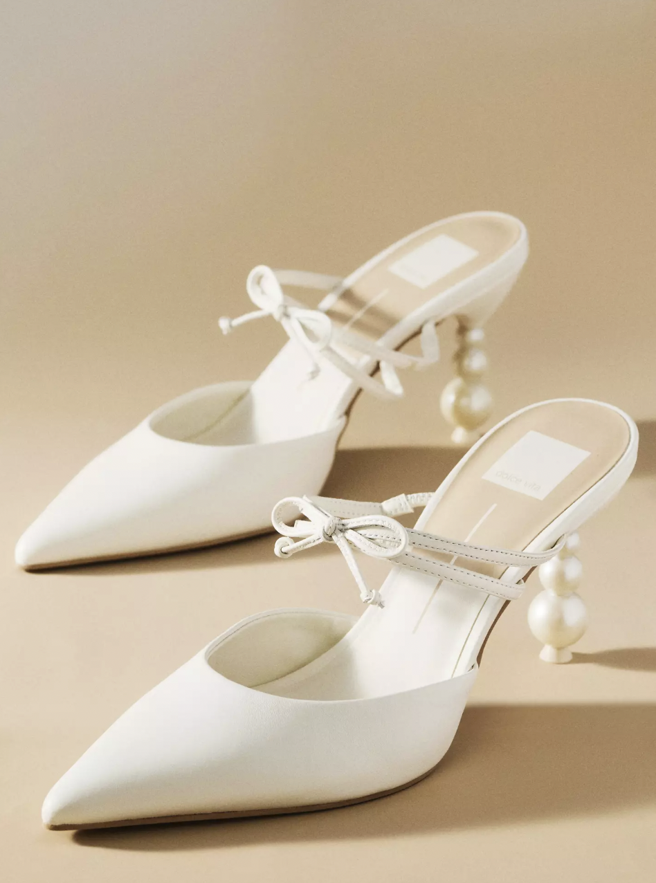 Dolce Vita Klaire Pearl Bead Heels (via Anthropolgie)