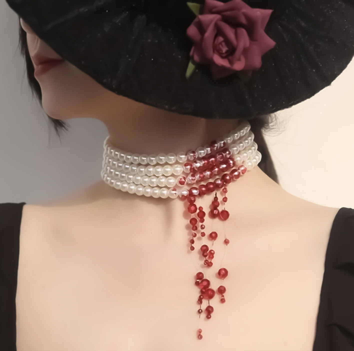 Wasssuply Bloody Pearl Necklace (via Etsy)