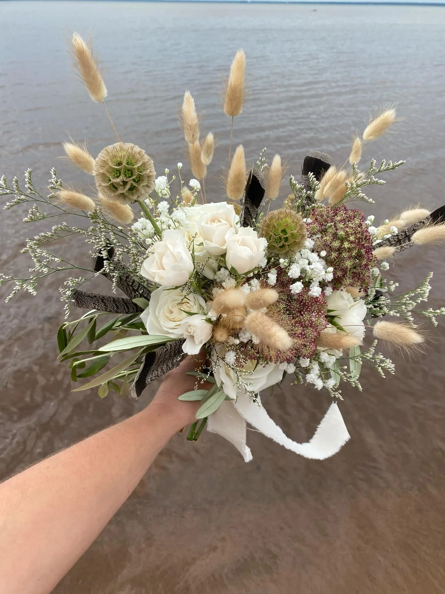 "Cloud Dancer"-esque Bouquet by Riley Greco Design Studio