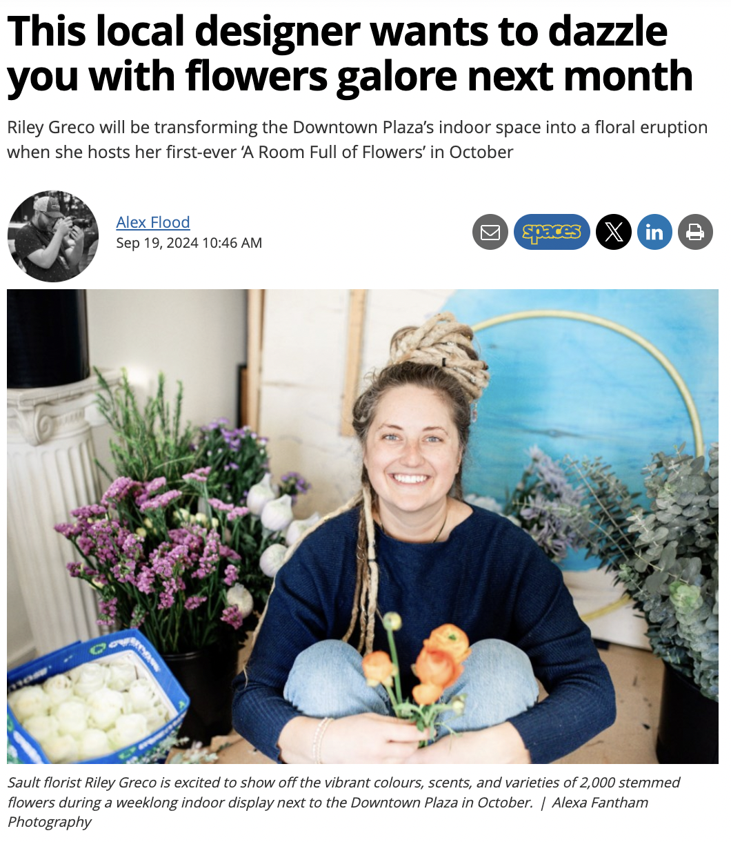 Soo Today Story about A Room Full Of Flowers Installation by Riley Greco Design Studio