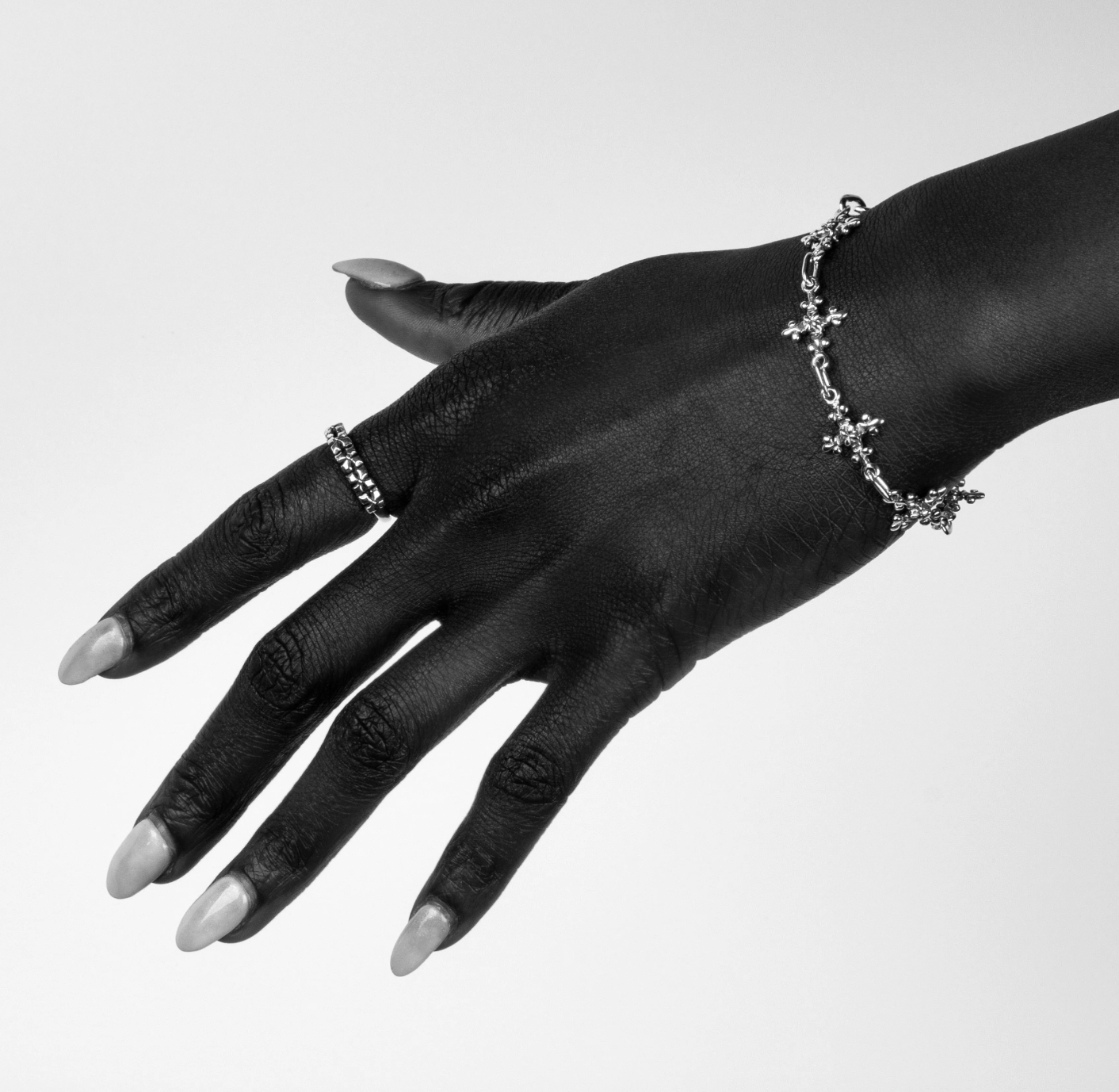 Bloodline Design, Antique French Cross Chain Link Bracelet