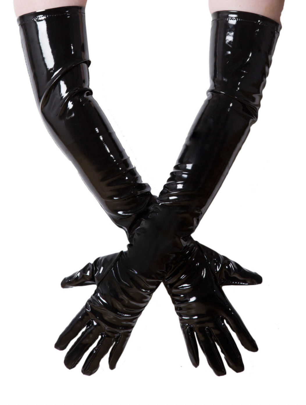 Honour Clothing Black PVC Long Gloves