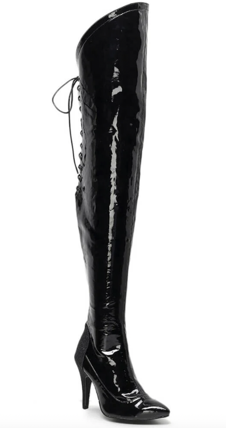 Burju Savage Thigh High Pointed Toe Sky High Thigh High Boots
