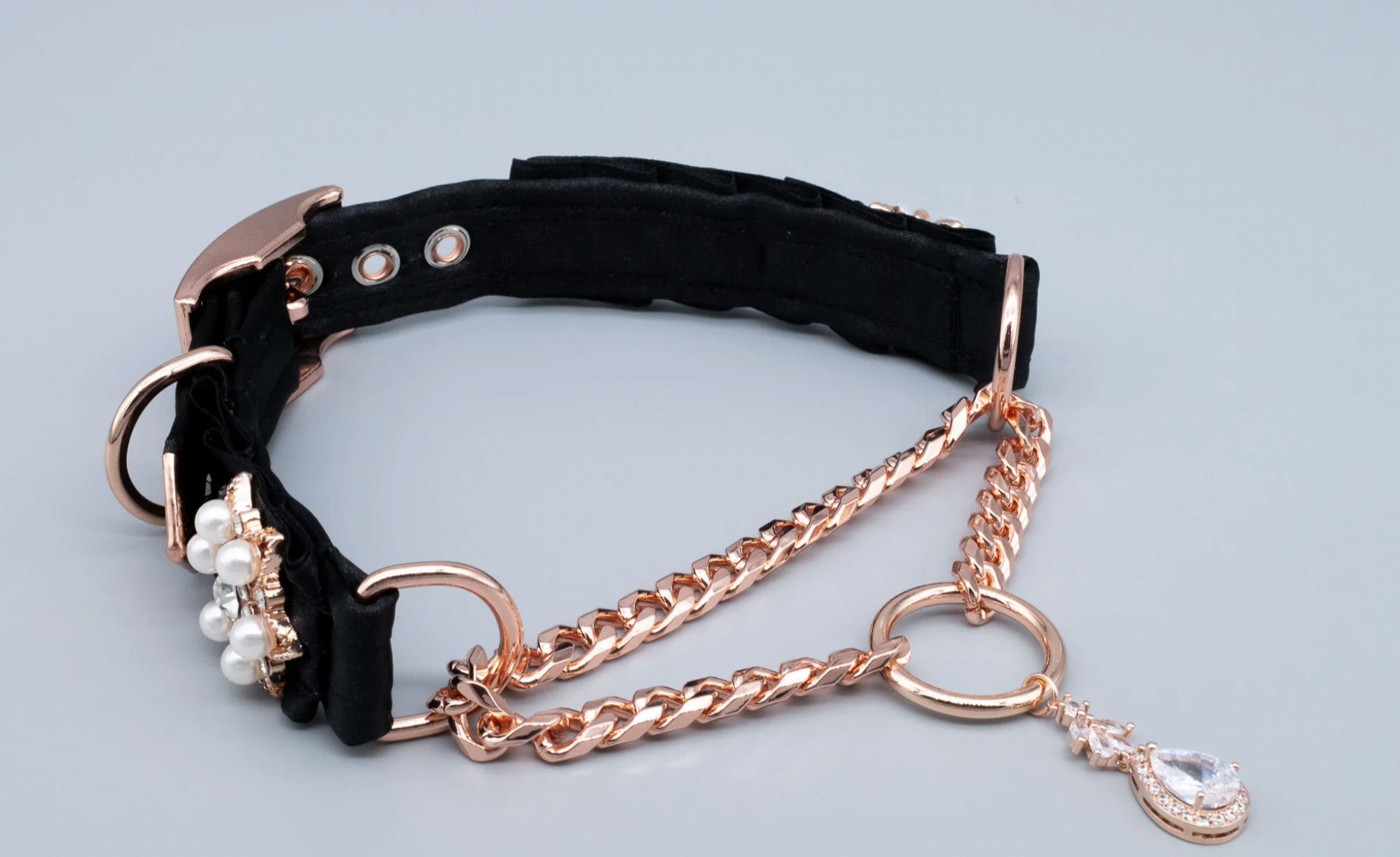 Play in Velvet Black Luxury Martingale Collar