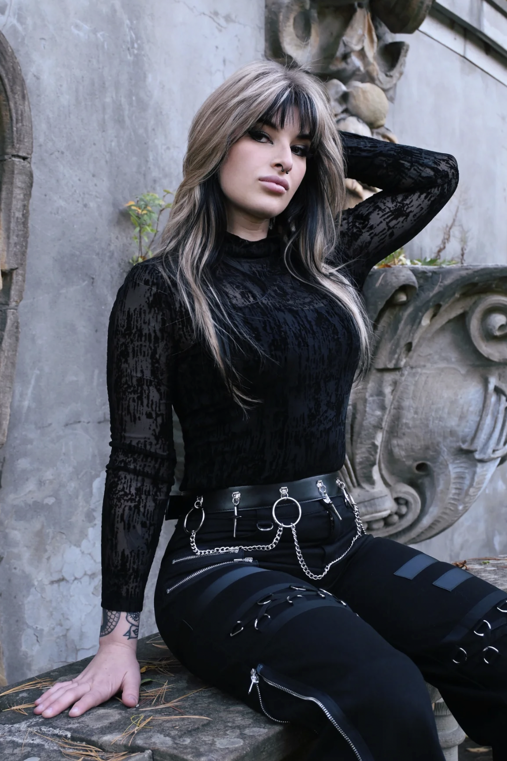 Banned (via Katakomb) Lattice Sheer Top