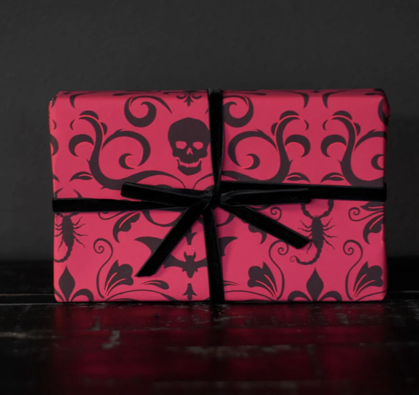 Spooky Cat Press, Gothic Damask Gift Wrap