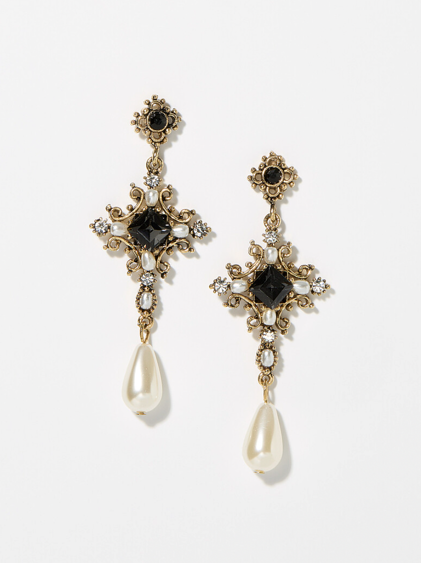 Simons Baroque Cross Earrings